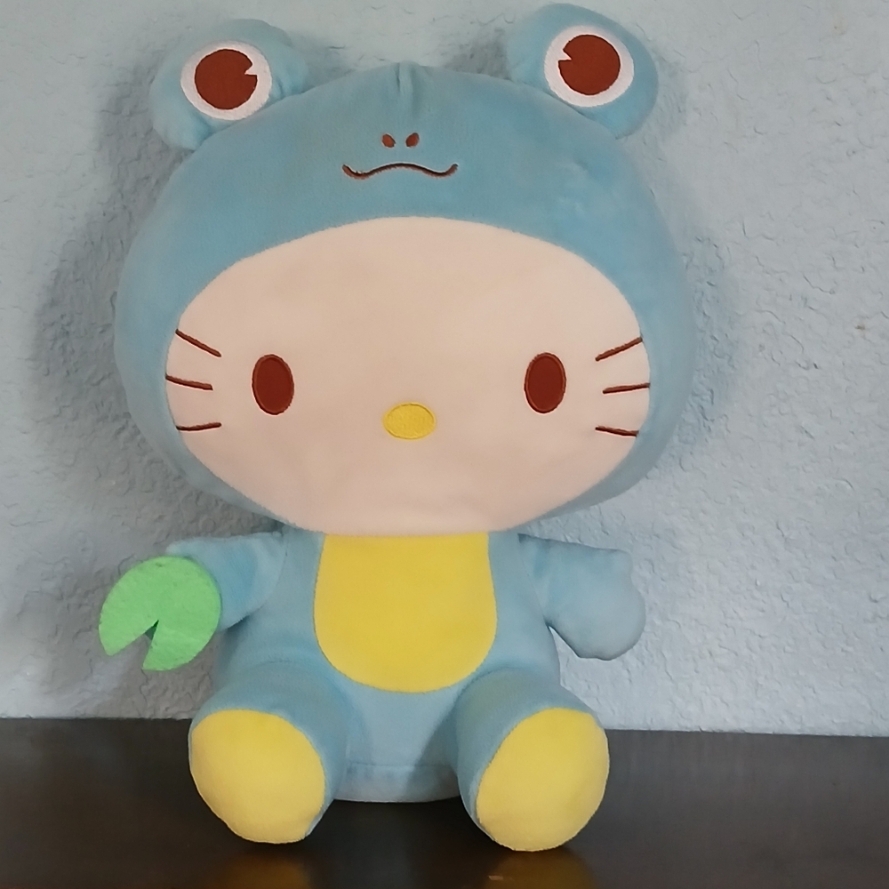 Hello Kitty Blue Frog Costume Plush Toy 12'in
